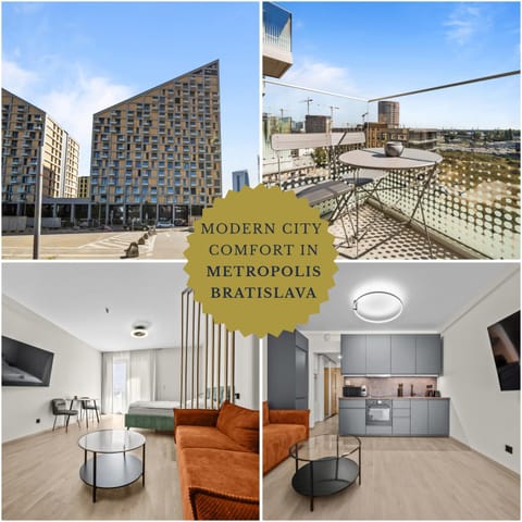 Property building, View (from property/room), Balcony/Terrace, Kitchen or kitchenette, Living room, Bedroom, City view