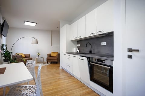 Kitchen or kitchenette, Dining area, dishwasher, oven, stove
