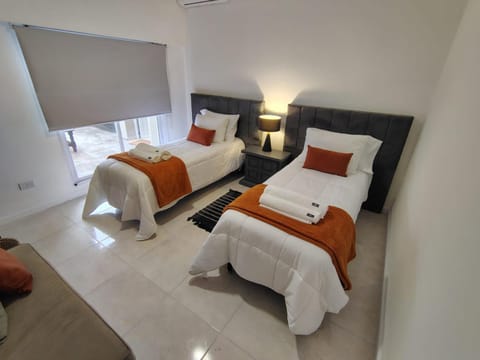 Bed, Bedroom, Inner courtyard view, air conditioner