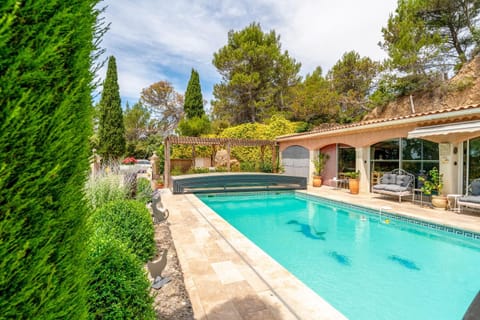 Property building, Living room, Swimming pool