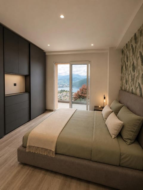 Bed, Natural landscape, Living room, Photo of the whole room, Seating area, Bedroom, Mountain view