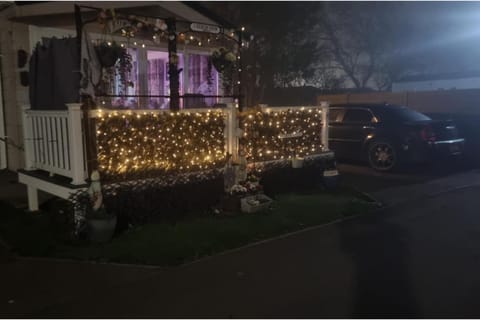 Property building, Night, Garden, Garden view