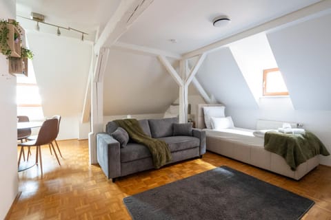 Bed, Living room, Photo of the whole room, Seating area