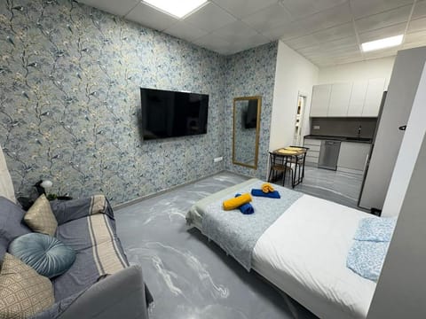 Bed, TV and multimedia, Living room