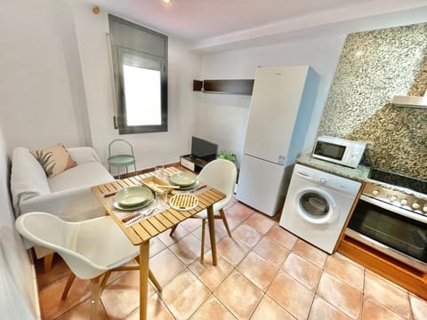 Living room, Seating area, Dining area, oven, stove, washing machine
