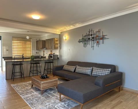 Kitchen or kitchenette, Living room, Seating area