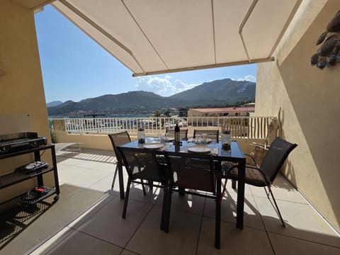 Patio, Day, Natural landscape, Balcony/Terrace, Dining area, Mountain view, Sea view