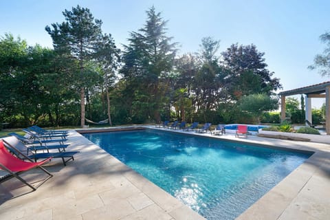 Property building, Living room, Swimming pool