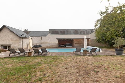 Property building, Living room, Swimming pool