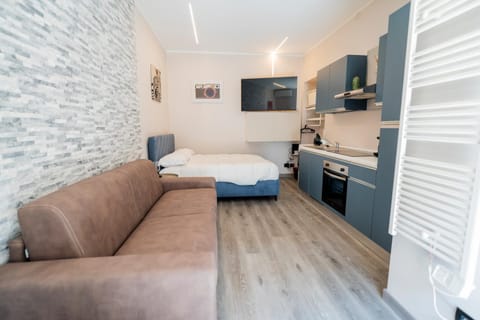 Bed, TV and multimedia, Kitchen or kitchenette, Living room, Photo of the whole room, Bedroom