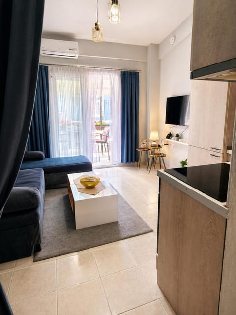 Bed, TV and multimedia, Balcony/Terrace, Kitchen or kitchenette, Living room, Photo of the whole room, Seating area
