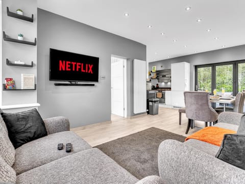 Communal lounge/ TV room, TV and multimedia, Kitchen or kitchenette, Living room, Seating area, Dining area