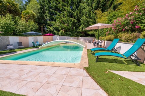 Property building, Living room, Swimming pool
