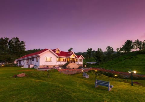 Property building, Night, Natural landscape, Garden view