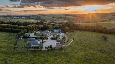 Property building, Natural landscape, Bird's eye view, Sunset