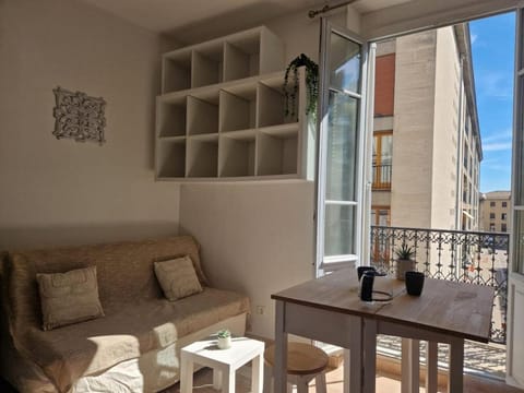 Bed, Living room, Dining area