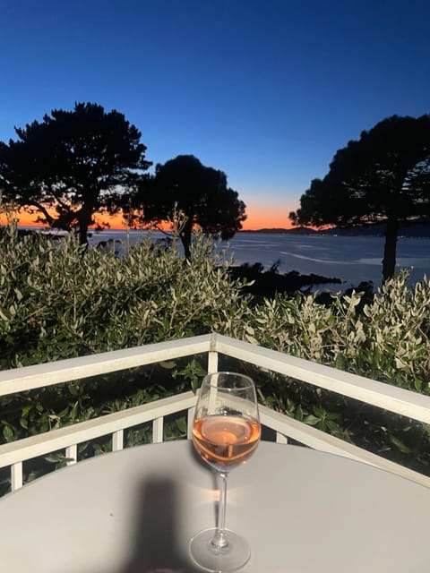Natural landscape, View (from property/room), Balcony/Terrace, Sea view, Sunset
