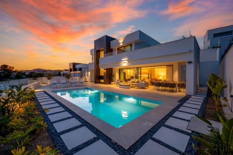 Property building, Spring, Sunset