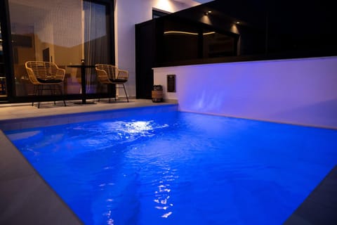 Night, Pool view, Swimming pool