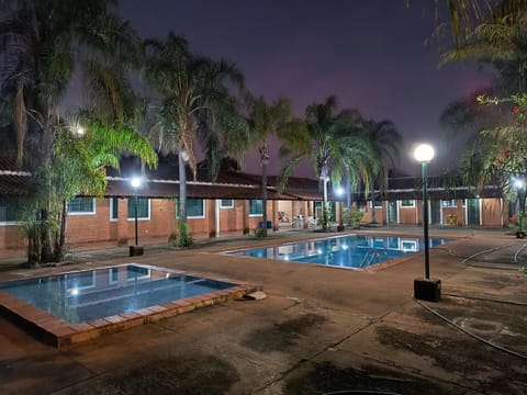 Property building, Night, Pool view, Swimming pool