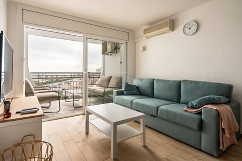 View (from property/room), Balcony/Terrace, Living room, air conditioner