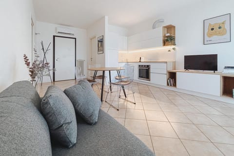 Living room, kitchen, air conditioner