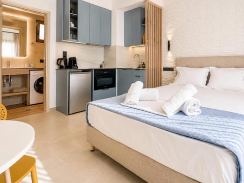 Bed, Kitchen or kitchenette, Photo of the whole room, Bedroom, oven, stove, wardrobe