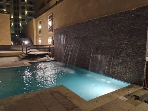 Night, Pool view, Swimming pool