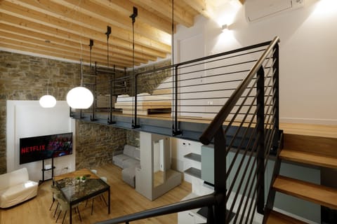 Kitchen or kitchenette, Living room, Seating area