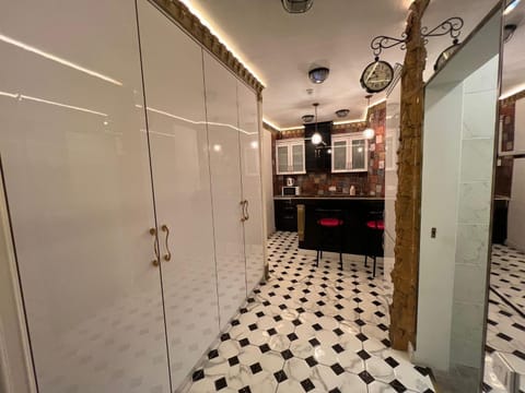 Kitchen or kitchenette, oven, wardrobe