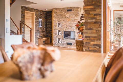 Dining area, fireplace
