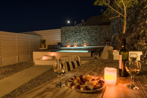 Patio, Night, Hot Tub, Dining area