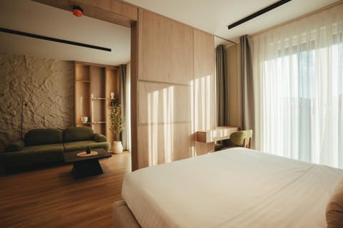 Bed, Living room, Photo of the whole room, Seating area, Bedroom