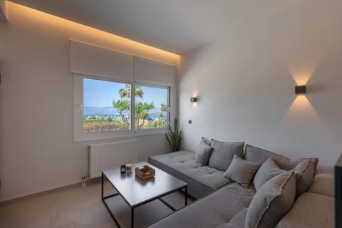 Living room, Seating area, Sea view