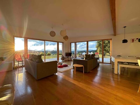 Natural landscape, Living room, Seating area, Dining area