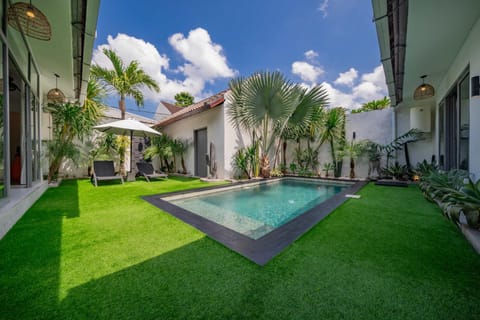 Property building, Garden, Pool view, Swimming pool, sunbed