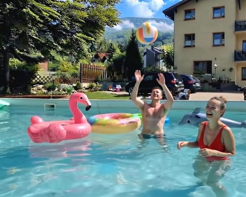 People, Pool view, Swimming pool, children, group of guests