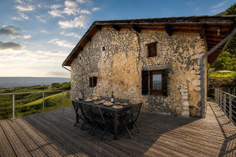Property building, Patio, Day, Natural landscape, View (from property/room), Balcony/Terrace, Dining area