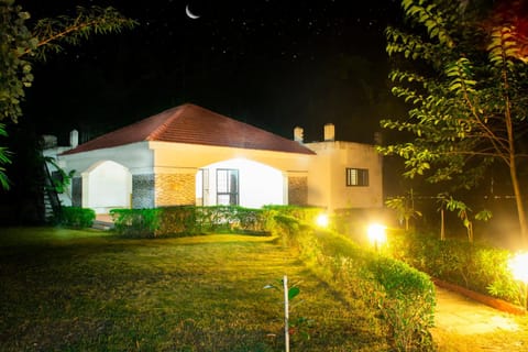 Property building, Night, Garden