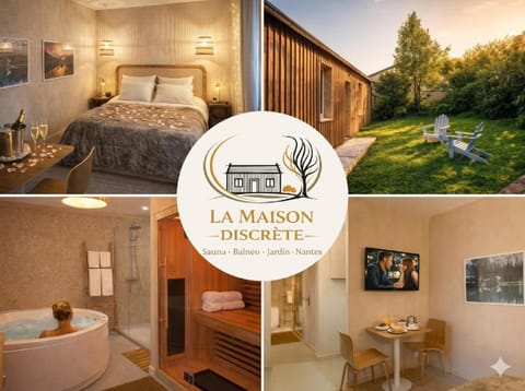 Property building, Bed, Property logo or sign, Garden, Hot Tub, Sauna, Bedroom