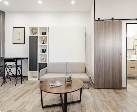 Kitchen or kitchenette, Living room, Seating area, Dining area, wardrobe