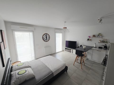 Bed, TV and multimedia, Kitchen or kitchenette, Living room