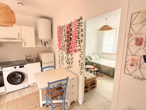 Kitchen or kitchenette, Dining area, oven, stove, washing machine