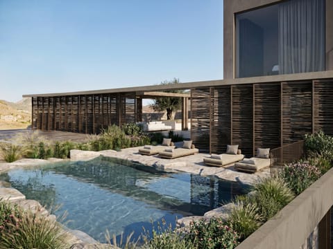 Patio, Natural landscape, Swimming pool