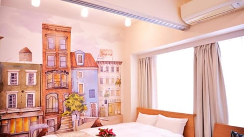 Bed, Living room, Bedroom