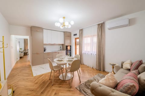Kitchen or kitchenette, Living room, Seating area, Dining area, oven, stove, air conditioner