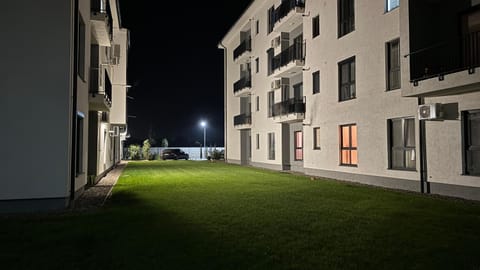 Property building, Night, Natural landscape, Garden view