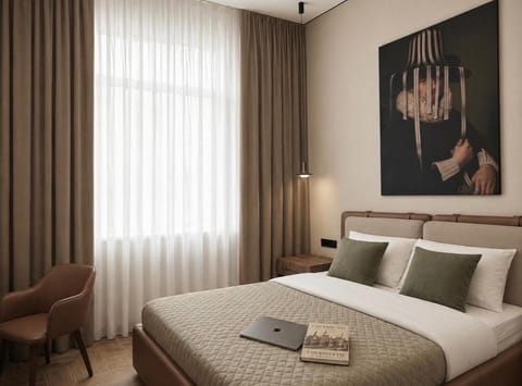 Bed, Photo of the whole room, Bedroom, heating, internet, air conditioner