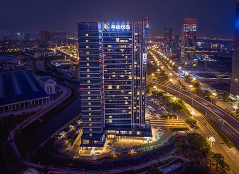 Property building, Night, Property logo or sign, Bird's eye view, City view