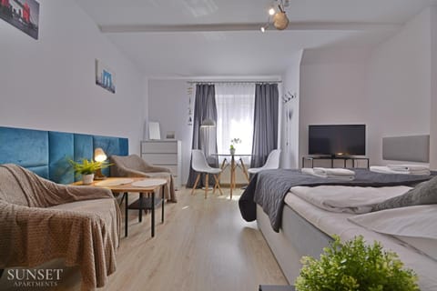 Bed, TV and multimedia, Living room, Photo of the whole room, Seating area, Bedroom